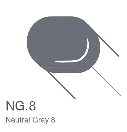 Маркер с кистью Copic Sketch N8 Neutral Gray / Нейтральный Серый 8 поштучно за 899 руб. купить в Россия.