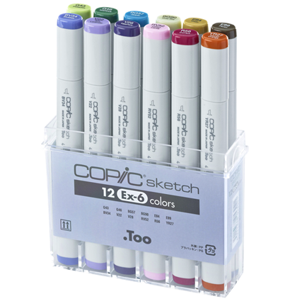 Copic Sketch EX-6 12 набор маркеров с кистью в кейсе за 10 281 руб. купить в Россия.