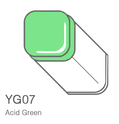 Маркер Copic YG07 Acid Green / Кислотный Зеленый поштучно за 1 027 руб. купить в Россия.