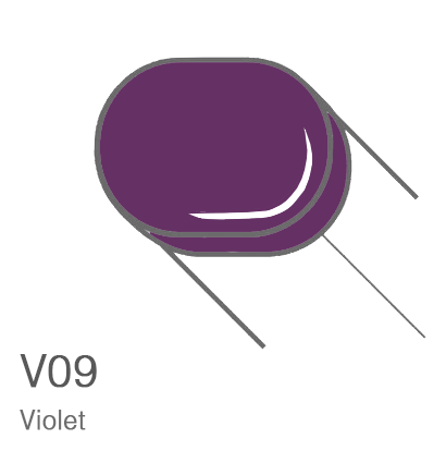 Маркер с кистью Copic Sketch V09 Violet / Фиолетовый поштучно за 899 руб. купить в Россия.