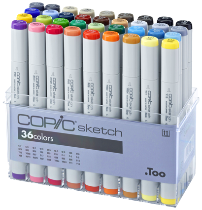 Copic Sketch 36 Basic набор маркеров с кистью в кейсе, базовые цвета за 21 320 руб. купить в Россия.