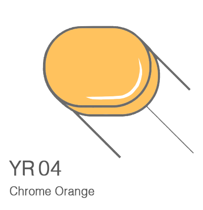 Маркер с кистью Copic Sketch YR04 Chrome Orange / Оранжевый Хром поштучно за 899 руб. купить в Россия.