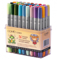 Набор маркеров Copic Ciao Brilliant Colours 36 штук с кистью в кейсе (яркие цвета)