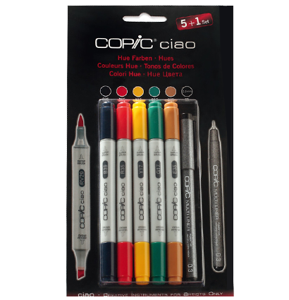 Copic Ciao Hue 6 набор маркеров с кистью, цветные маркеры + линер за 3 254 руб. купить в Россия.