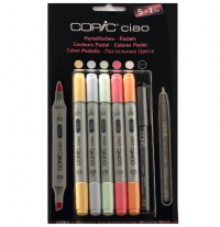 Copic Ciao Pastel 6 набор маркеров с кистью, пастельные цвета + линер