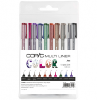 Набор капиллярных линеров Copic Multiliner 10 цветов перо 0.3 мм