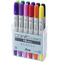 Copic Ciao 12 Basic набор маркеров с кистью в кейсе, базовые цвета