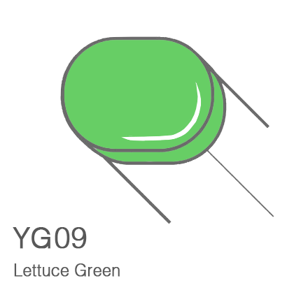Маркер с кистью Copic Sketch YG09 Lettuce Green / Зеленый Салат поштучно за 899 руб. купить в Россия.