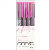 Набор капиллярных линеров Copic Multiliner 4 штуки розового цвета (перо 0.05 - 0.5 мм)