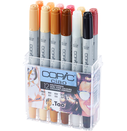 Copic Ciao 12 Skin набор маркеров с кистью в кейсе, телесные цвета за 6 263 руб. купить в Россия.
