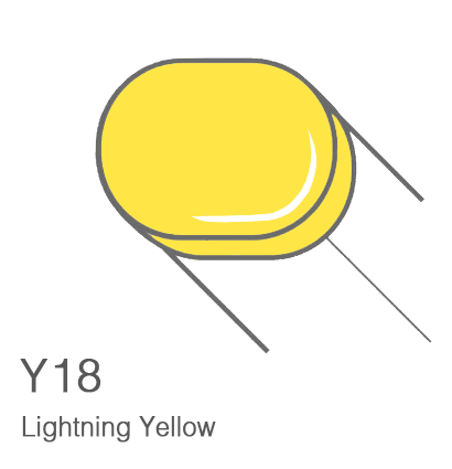Маркер с кистью Copic Sketch Y18 Lightning Yellow / Молниеносный Желтый поштучно за 899 руб. купить в Россия.