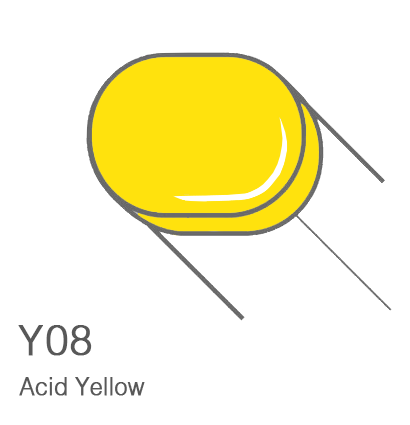 Маркер с кистью Copic Sketch Y08 Acid Yellow / Кислотный Желтый поштучно за 899 руб. купить в Россия.